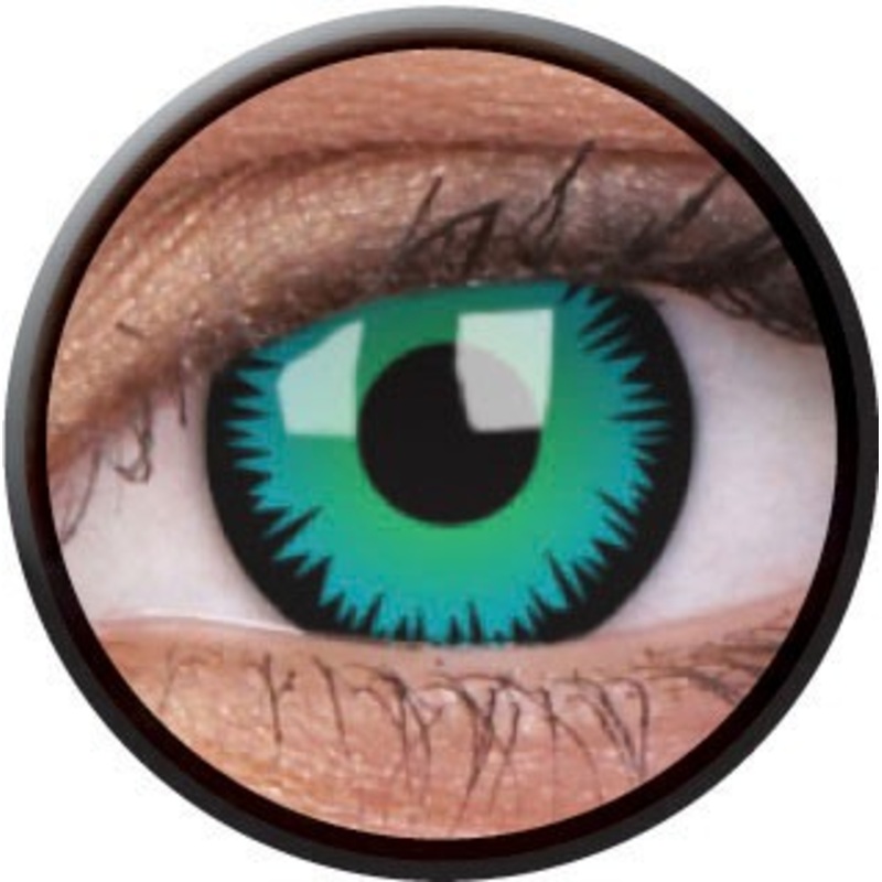 Green-blue reptile contact lenses