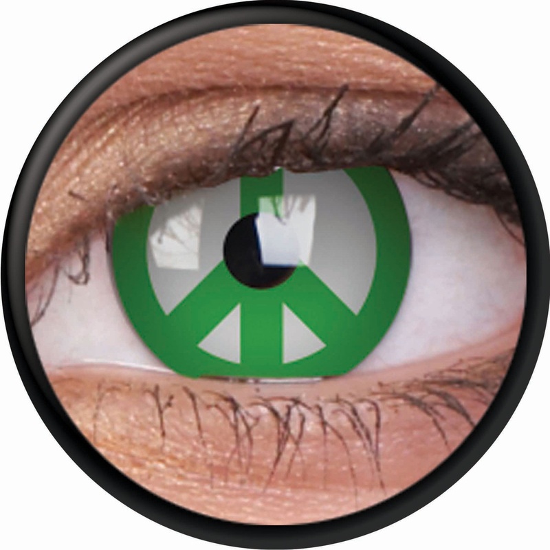 Green Peace Logo Contact Lenses