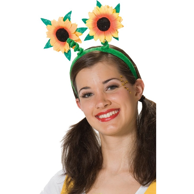 Headband with wiggling sunflowers
