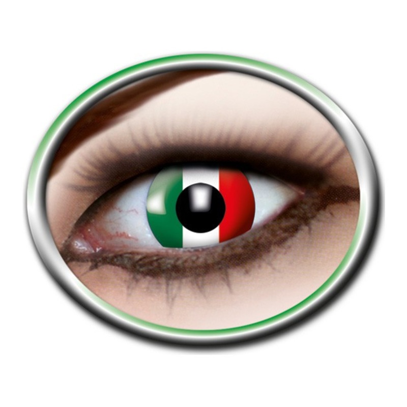 Italy flag contact lenses