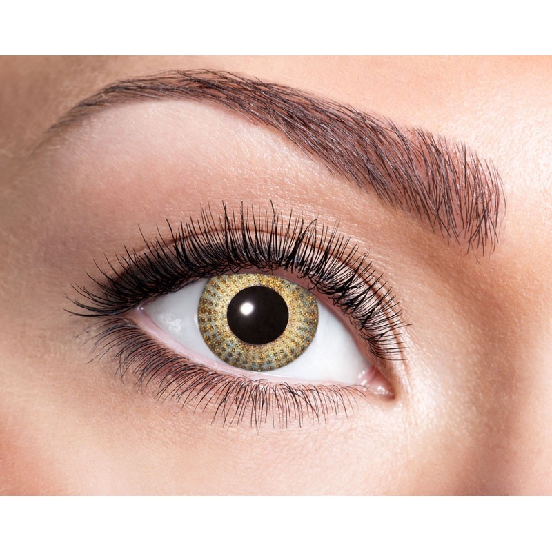 Mystical contact lens with golden dots