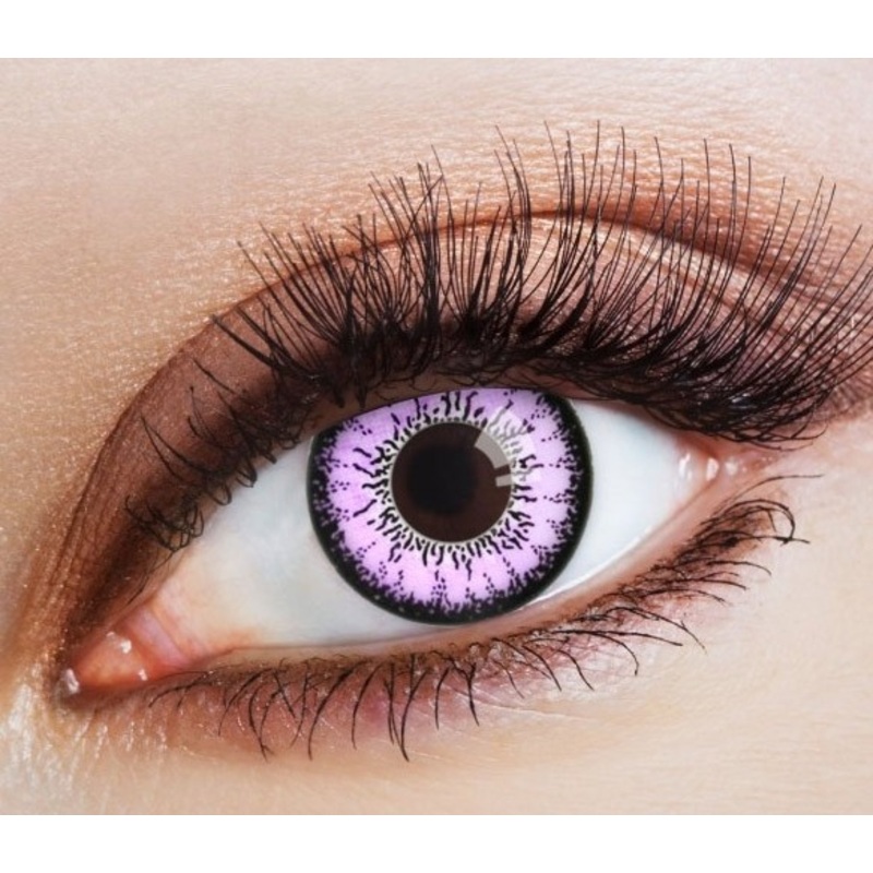 Pink crackling year contact lens