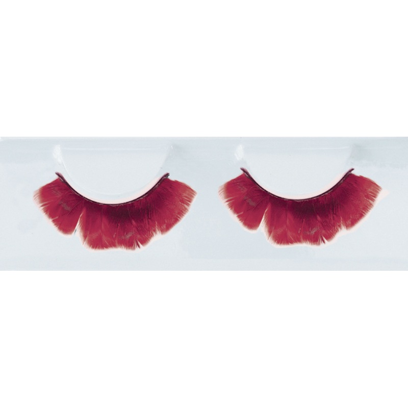 Red feather eyelashes diva