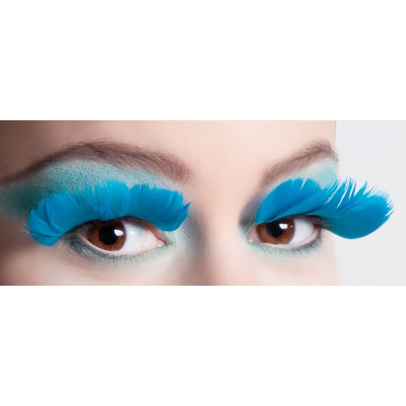 Wonderful turquoise feather eyelashes Amelie