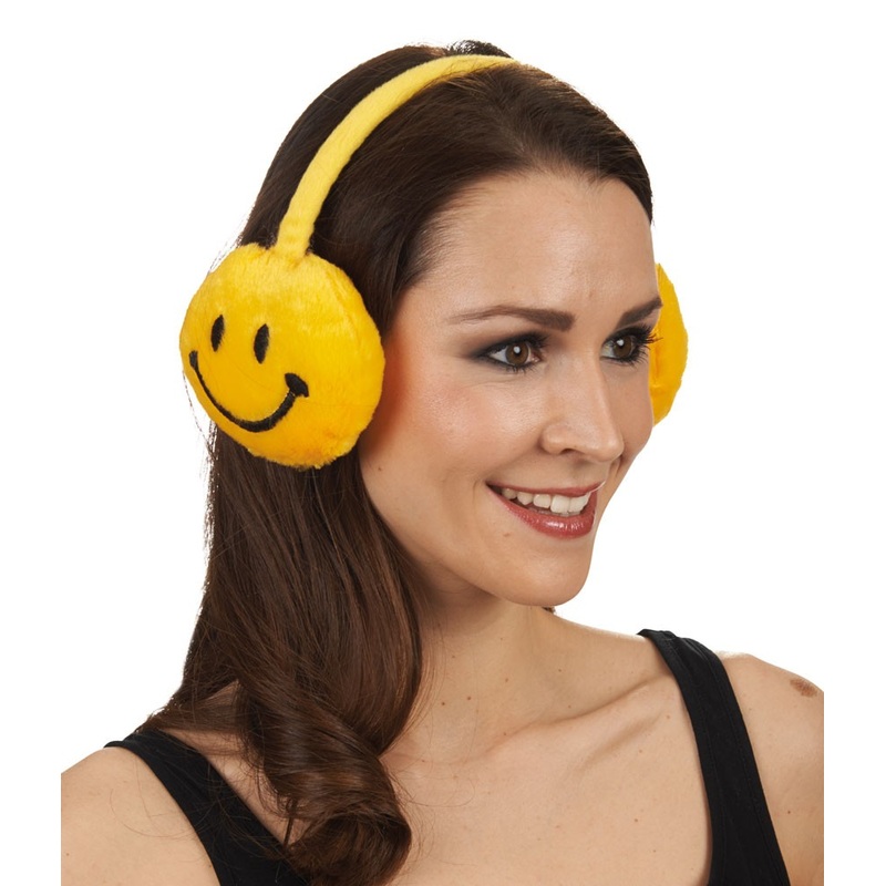 Yellow Happy Smiley Earmuffs