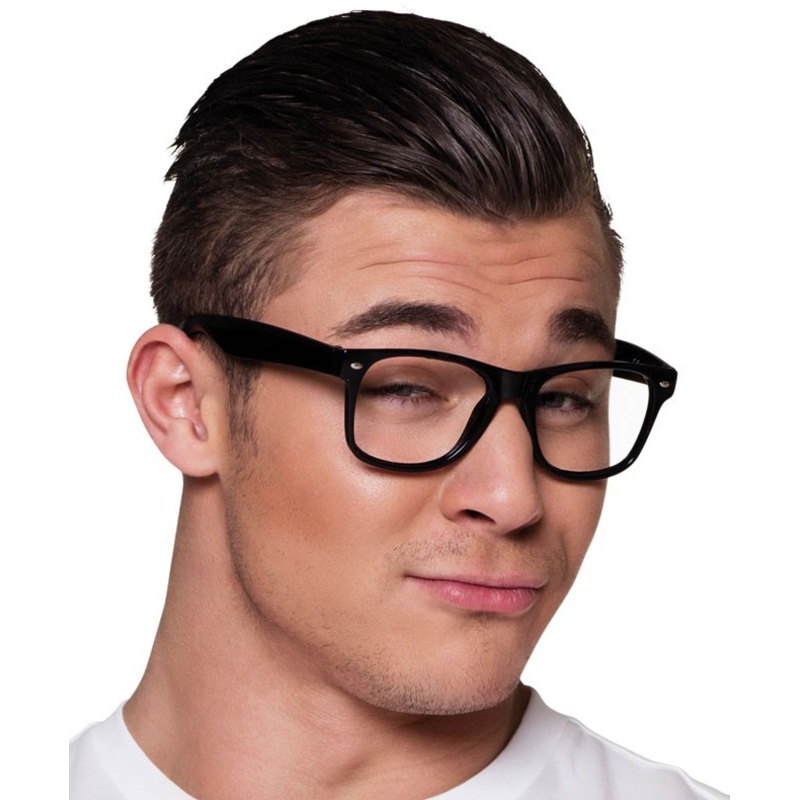 4-piece party nerd glasses set black