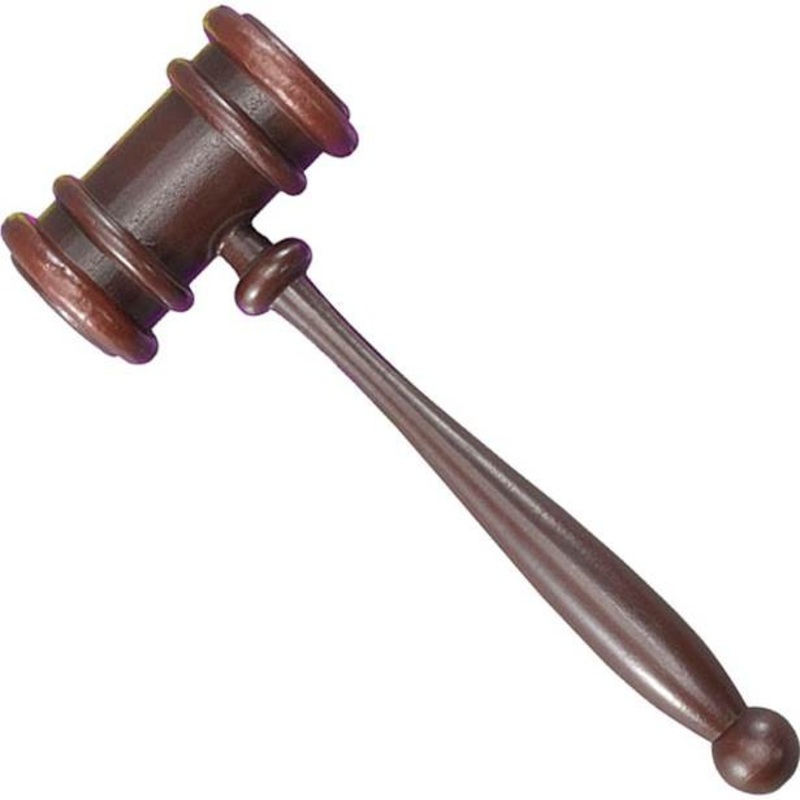 Brown judge's gavel 27 x 10cm