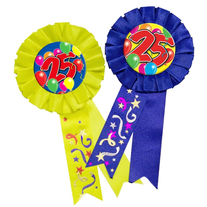 Button rosette 25th birthday