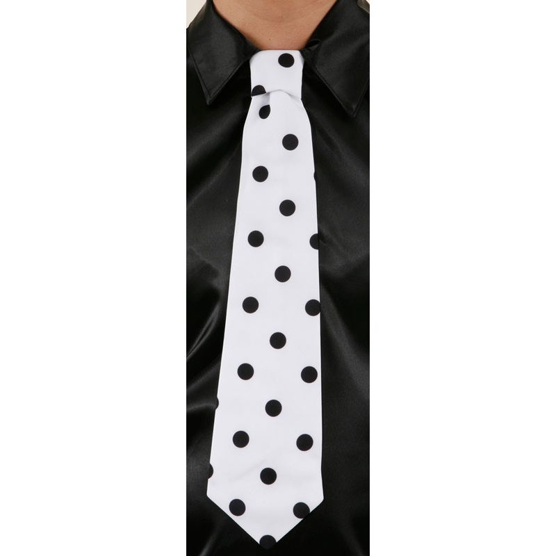 Classic elegant white tie with dots