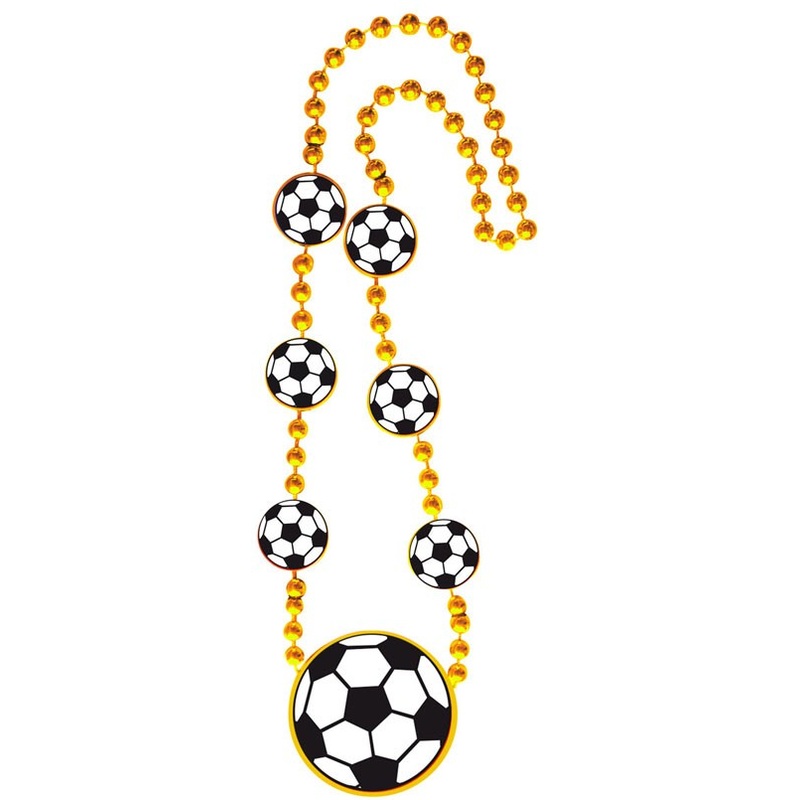 Gold chain with a soccer ball