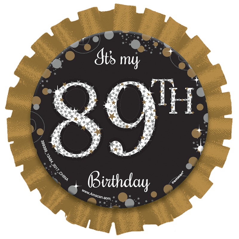 Golden Age Birthday Button 7.6cm