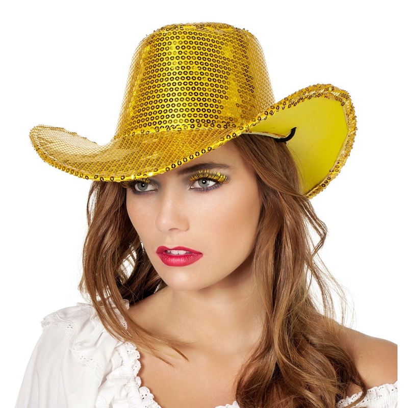 Golden cowboy glamor hat