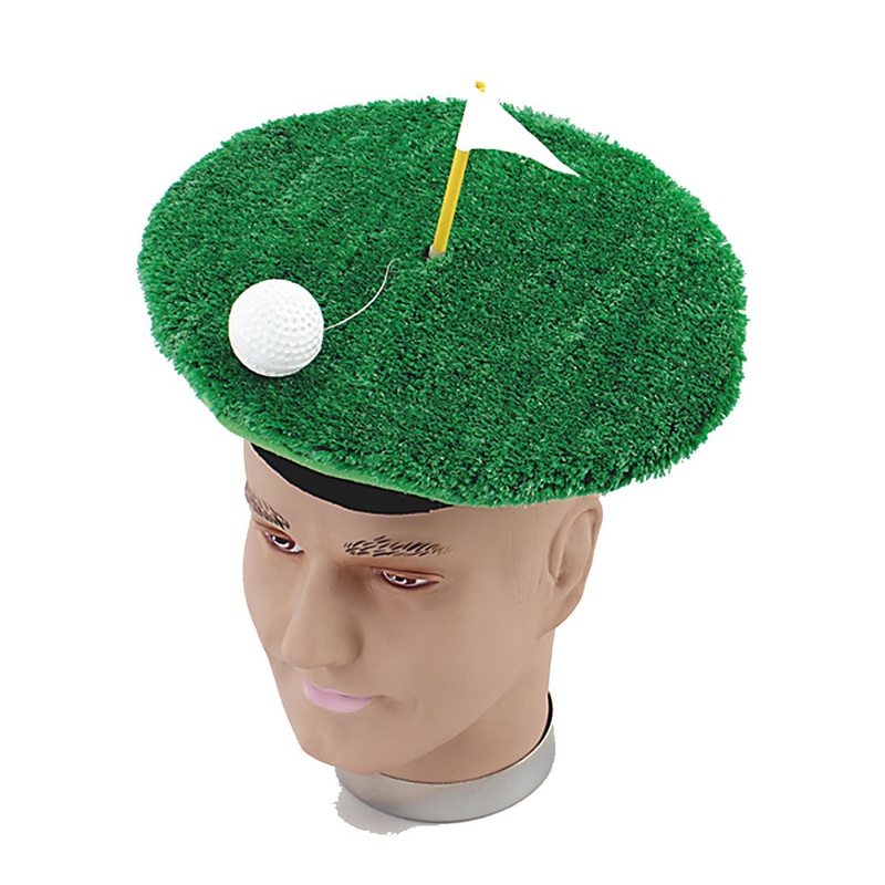 Green golf course cap