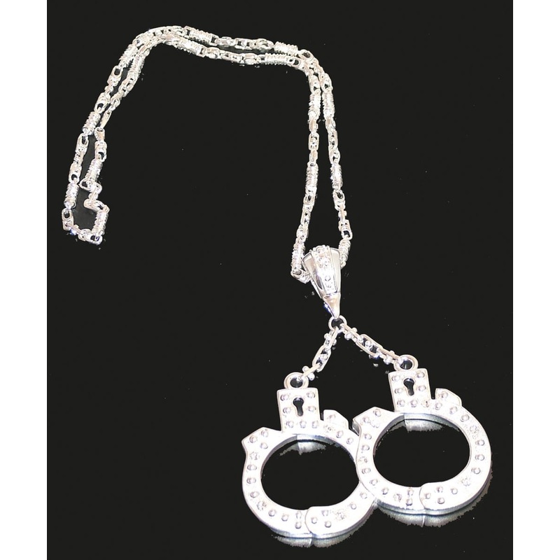 Handcuff necklace with bling-bling