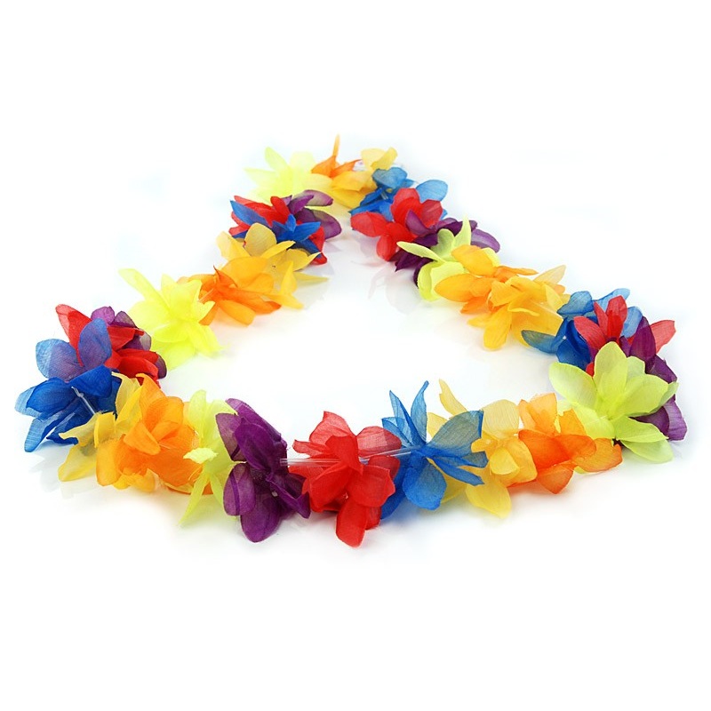 Hawaiian necklace in a cheerful color mix