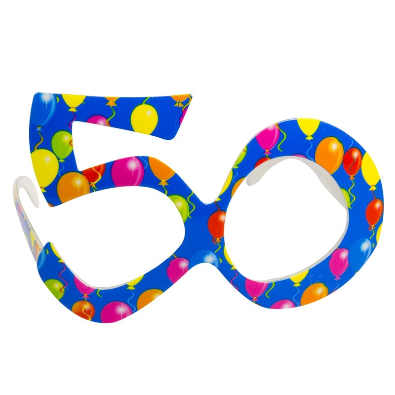 Party glasses 50 balloons blue