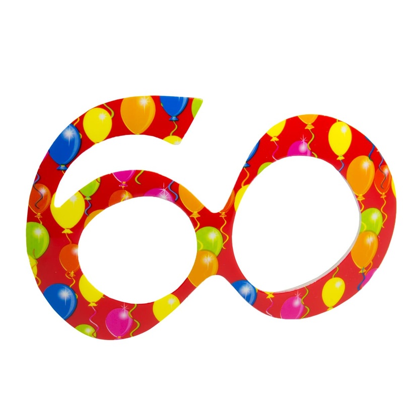 Party glasses 60 balloons red