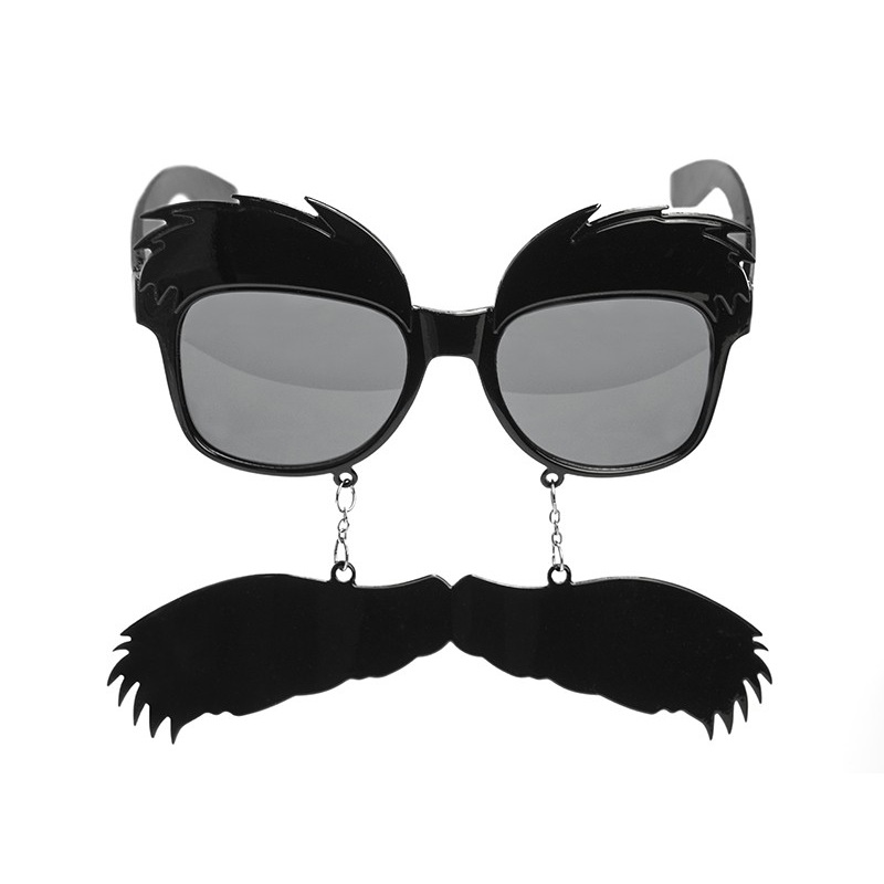 Party glasses with mustache and eyebrows