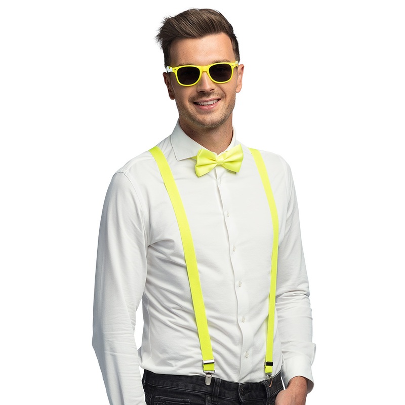 Party set 3 pieces neon yellow