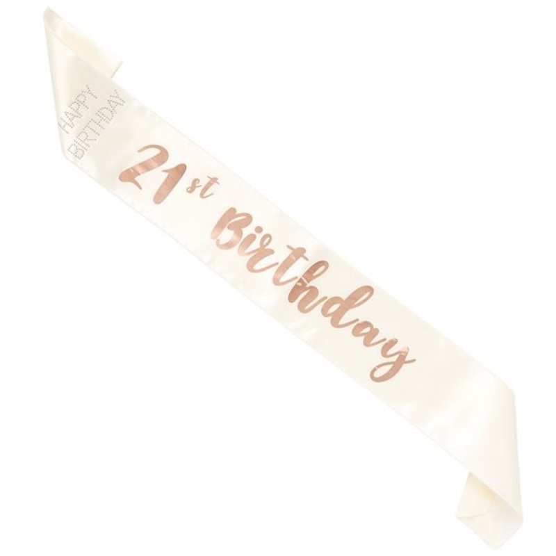 21st birthday sash rose gold