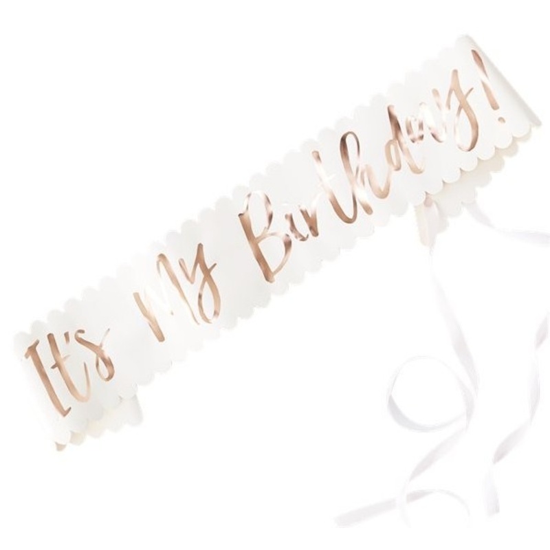 Birthday sash rose gold