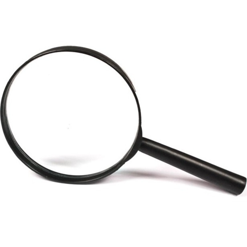 Black detective magnifying glass