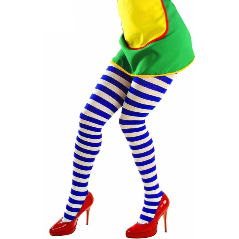 Striped tights blue and white