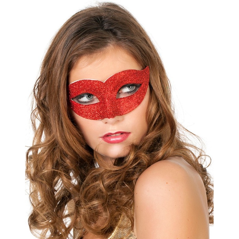Venetian glitter eye mask red