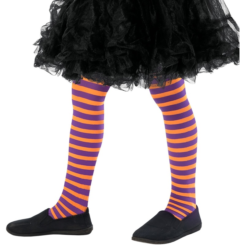 Witches tights Elfie purple-orange