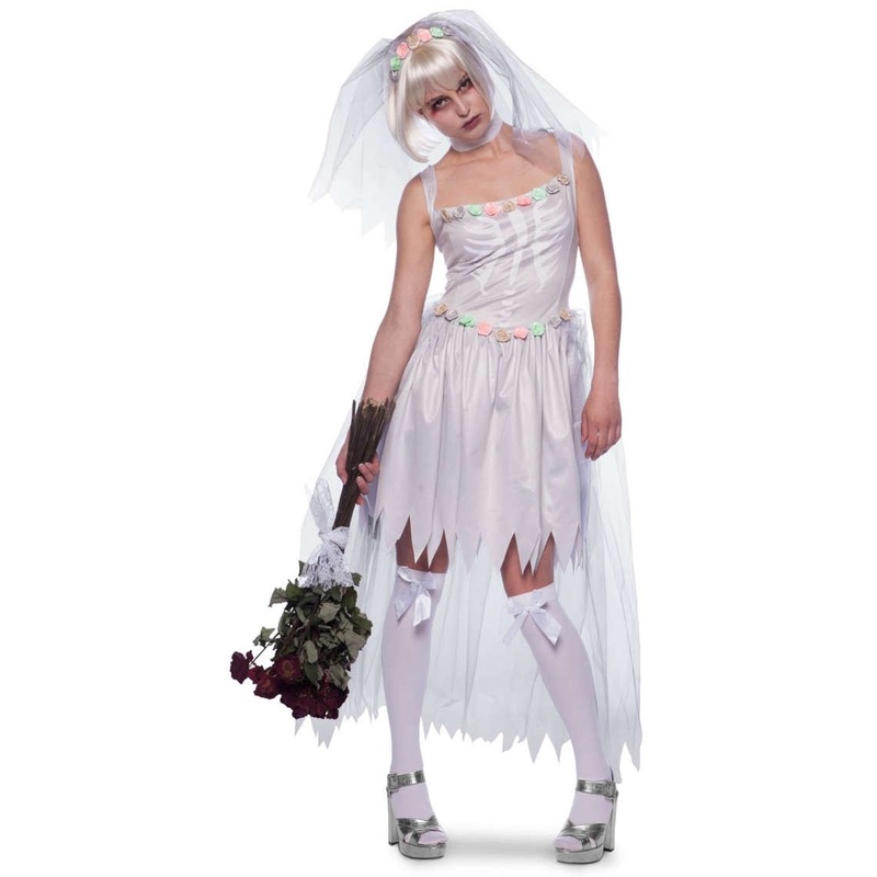 Zombie bride wedding dress with veil S-M