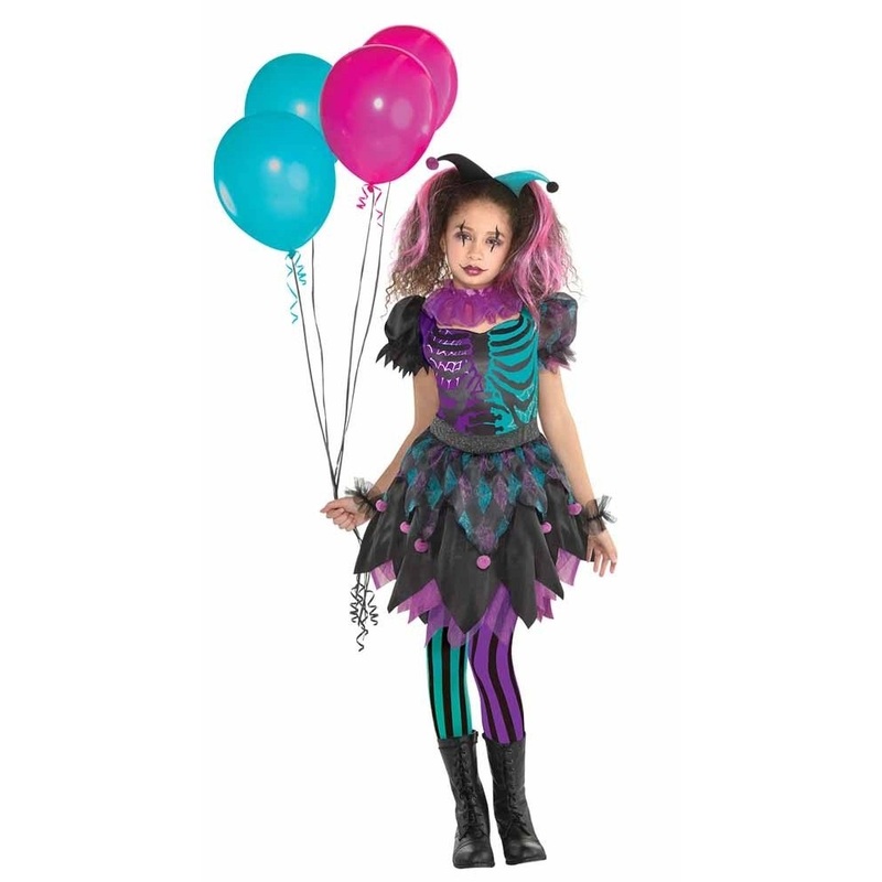 Zombie harlequin child costume