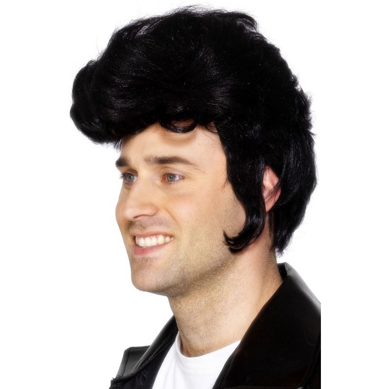 50s rock star wig black