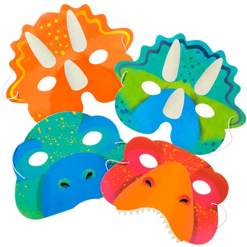 8 Dino herd cardboard masks