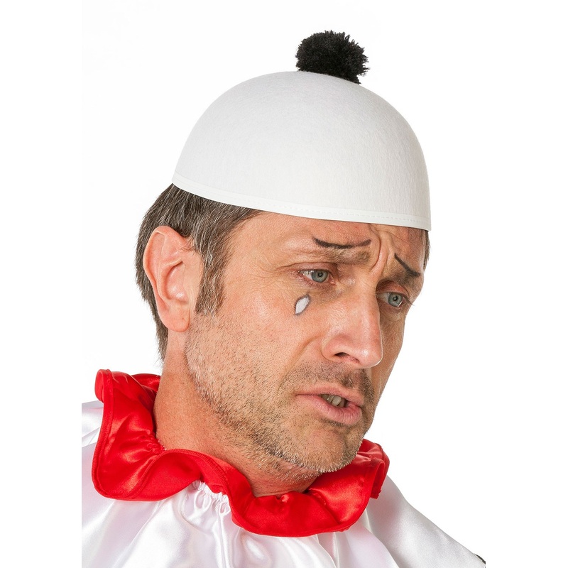 White mimes cap with pompom