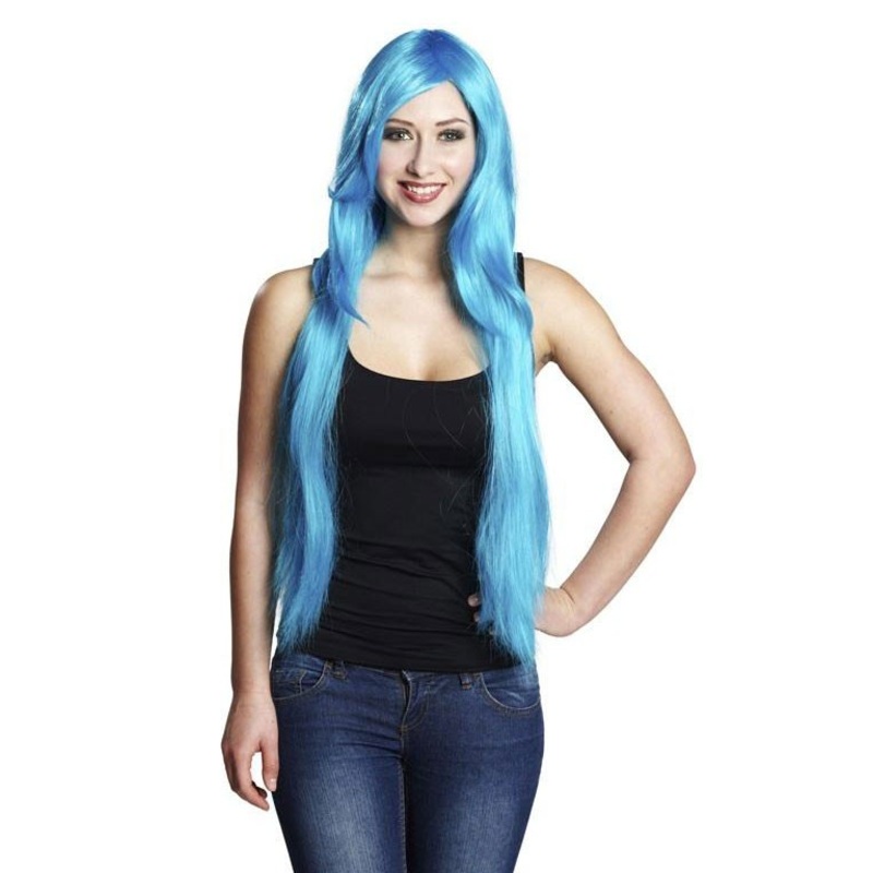 XXL long hair wig Jessy turquoise