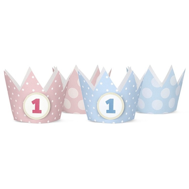4 party crowns sky blue 10cm