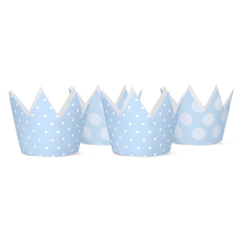 4 One Star party crowns blue 10cm