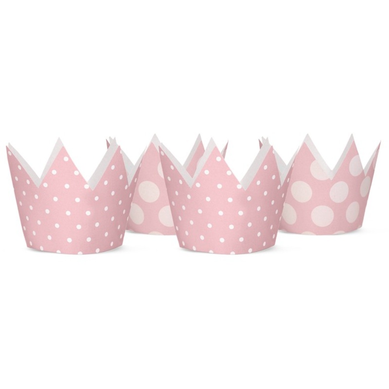 4 One Star party crowns pink 10cm