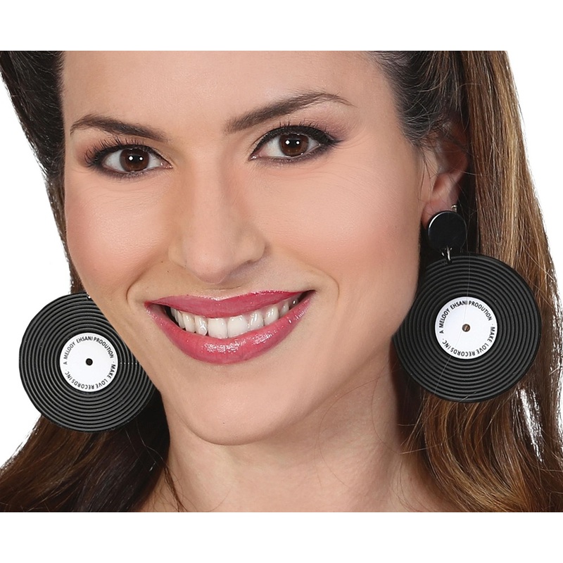 Vinyl record earrings for women 6 cm