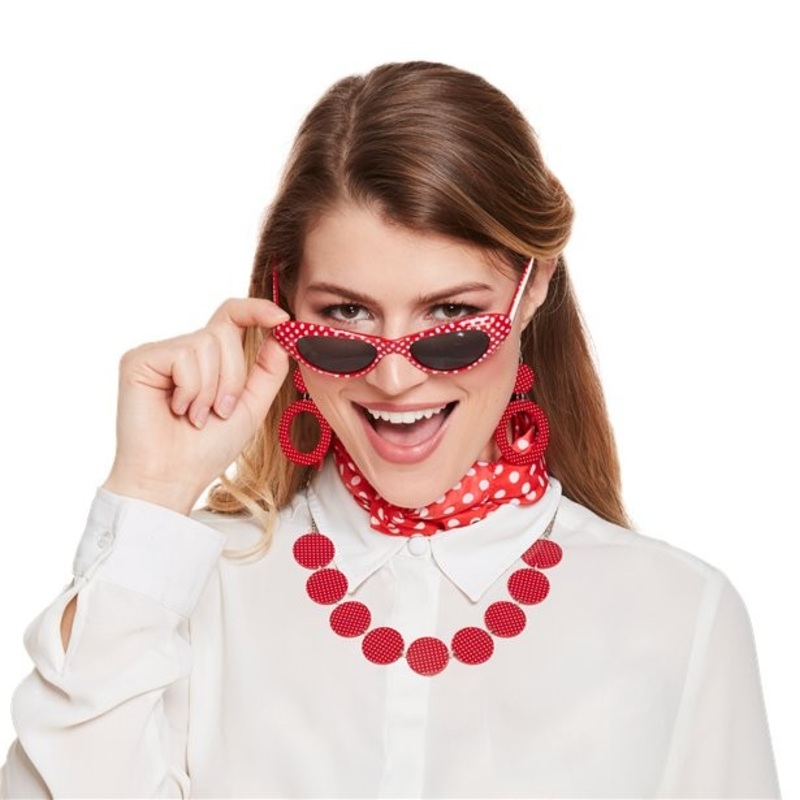 50s accessory set 5 pieces red