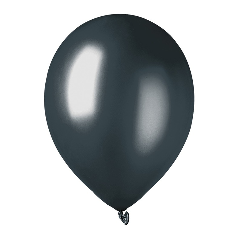 9 balloons Elegance metallic black 30cm