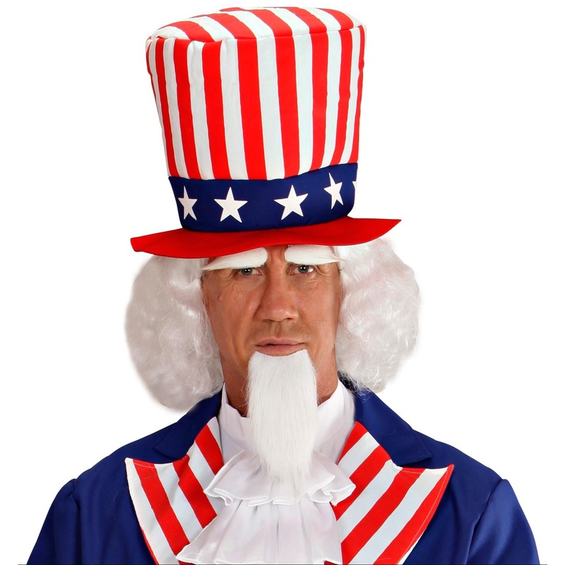 USA Uncle Sam wig set with goatee and eyebrows