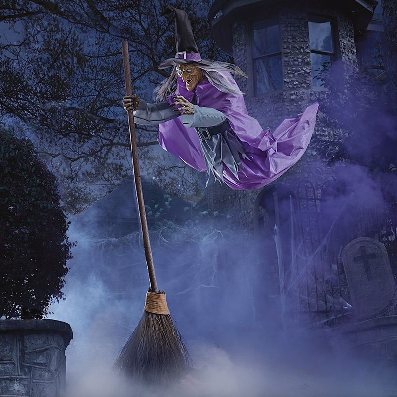 12ft Animated Hovering Witch