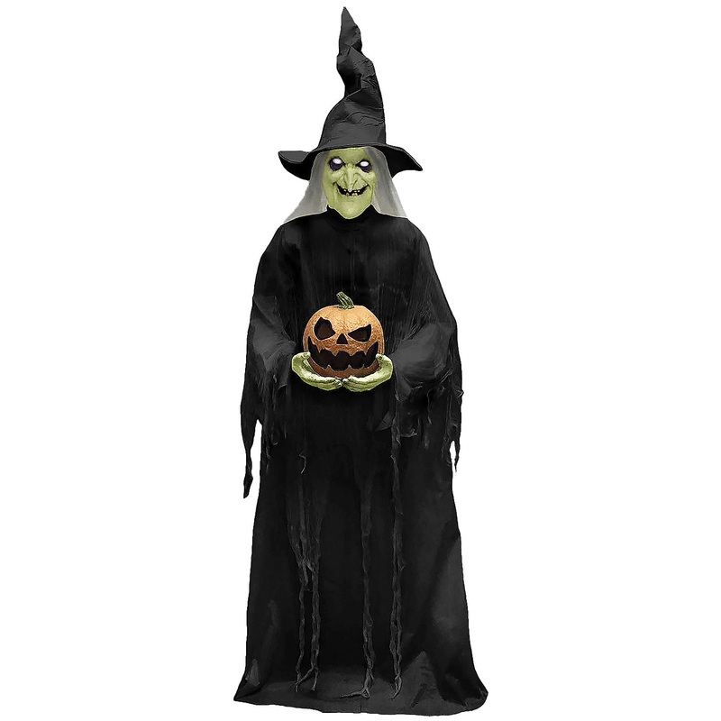 7ft Green Ghost Witch Animated Prop