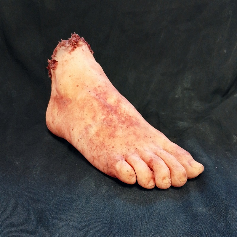 Silicone Male Severed Foot - Blood Wash