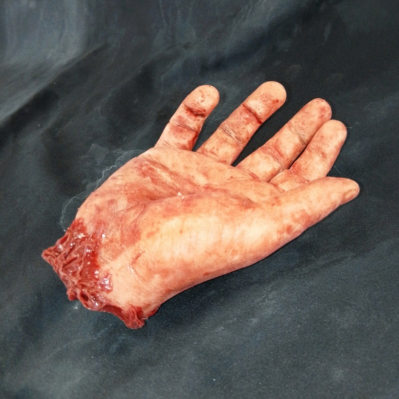 Silicone Male Severed Hand - Blood Wash
