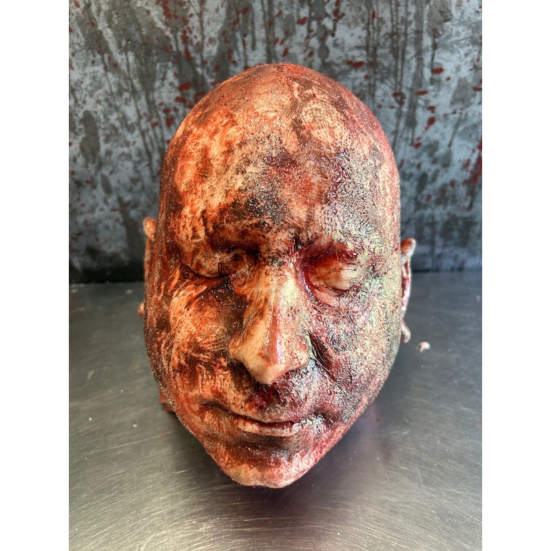 Silicone Severed Head - Adam, Burnt