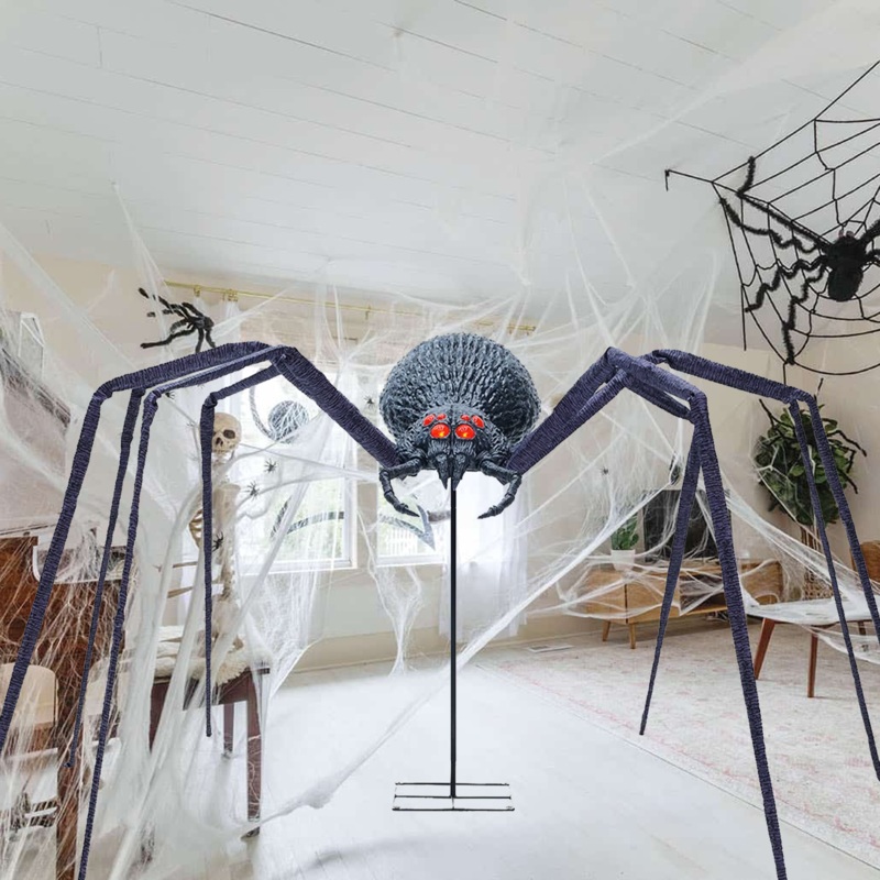 2.5 m GIGANTIC Light Up Spider with Sound Halloween Prop