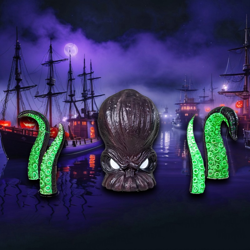 3.5ft Staked Lighted Kraken Monster Halloween Decoration