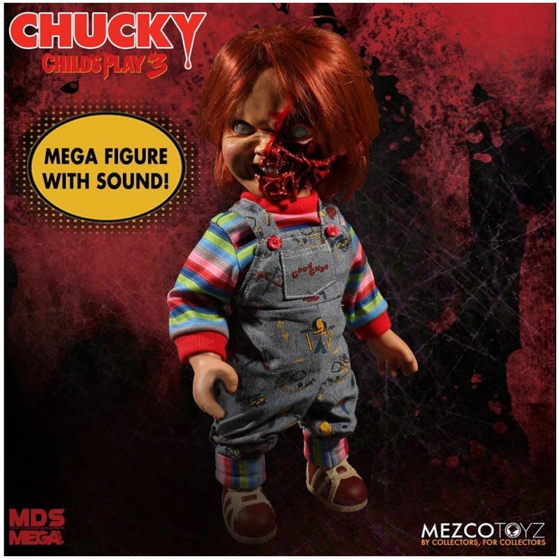 Mezco Child's Play 3 Pizza Face Talking Chucky